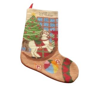 Holiday Sturdy Christmas Stocking With Paul Embroidery
